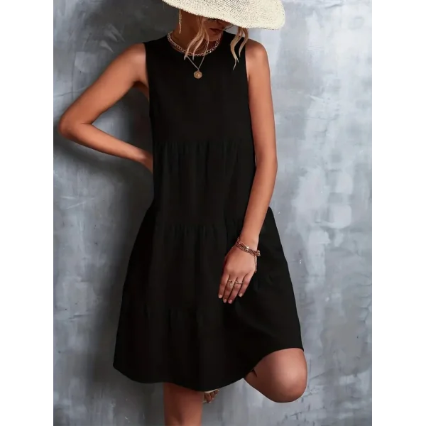 Kadın Sıfır Kol Bisiklet Yaka Aerobin Elbise