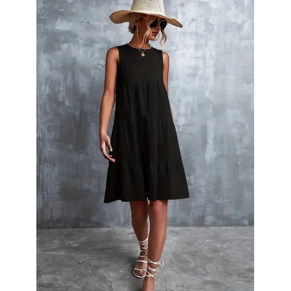 Kadın Sıfır Kol Bisiklet Yaka Aerobin Elbise