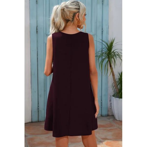 Kadın Sıfır Kol şerit Detaylı V Yaka Viskon Elbise