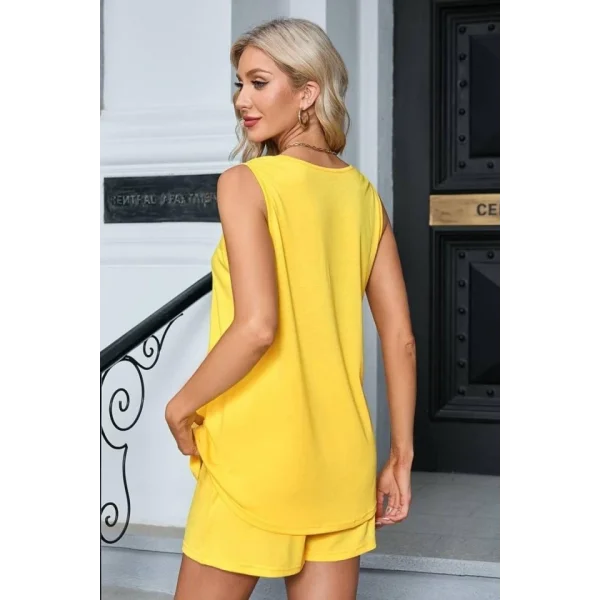 Kadın Sıfır Kol V Yaka Kuş Gözü Detay Bluz Short Aerobin Ikili Takım