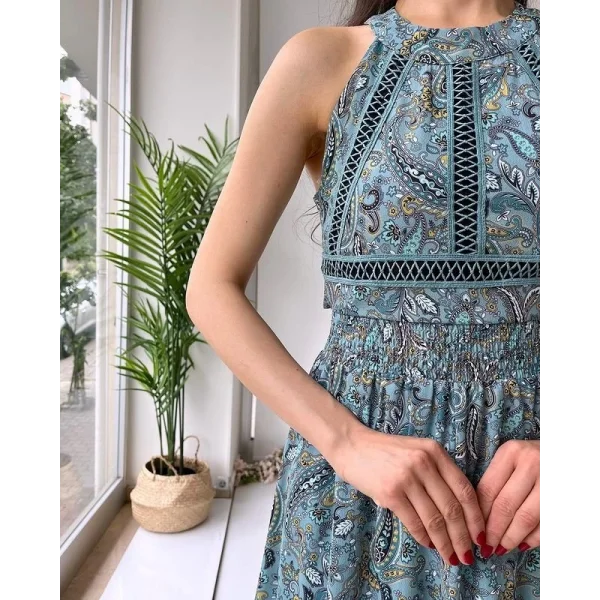 Kadın Sırt Dekolteli Maxi Boy Yırtmaçlı Efsane Elbise