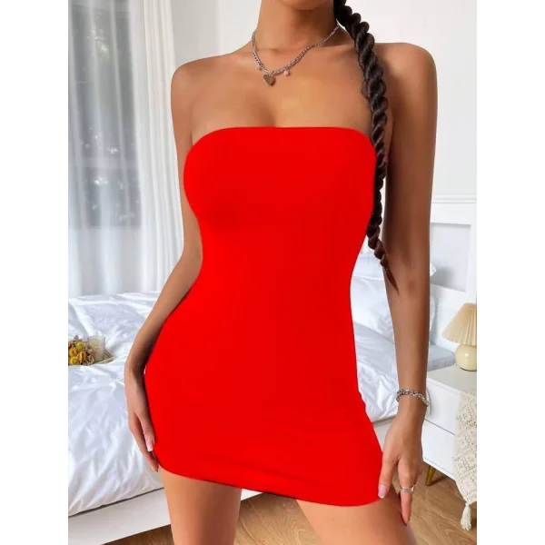 Kadın Straplez Mini Elbise