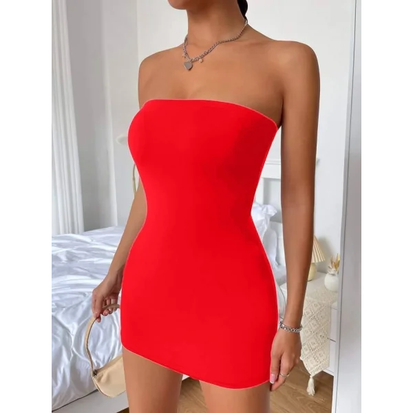 Kadın Straplez Mini Elbise