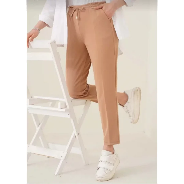 Kadın Tam Kalıp Basic Eşofman Pantolon - Kahverengi