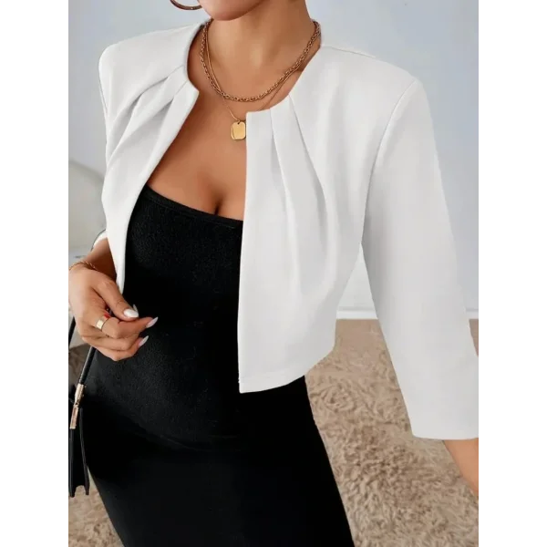 Kadın Truvakar Kol önü Açık Kısa Ithal Krep Ceket