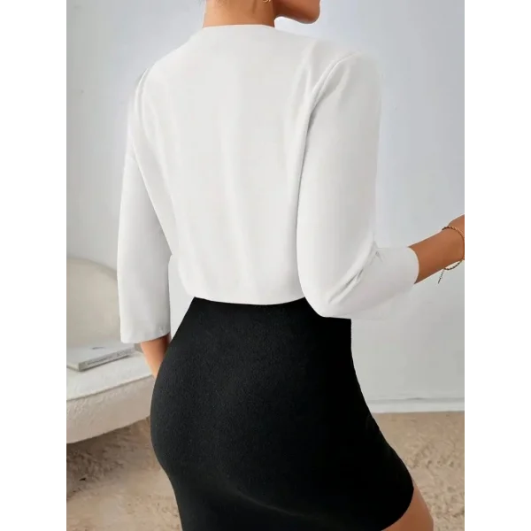 Kadın Truvakar Kol önü Açık Kısa Ithal Krep Ceket