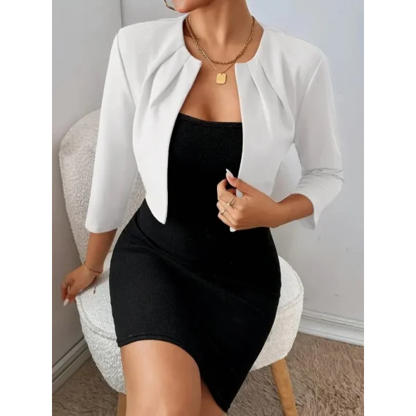 Kadın Truvakar Kol önü Açık Kısa Ithal Krep Ceket