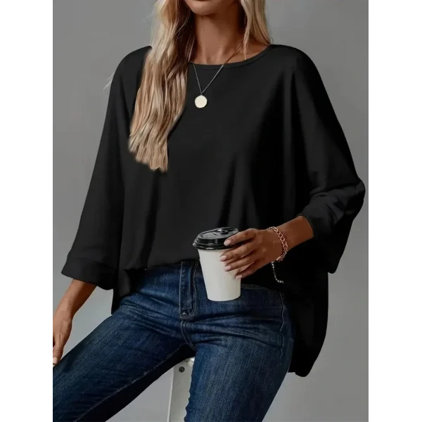 Kadın Truvakar Kollu Bisiklet Yaka Viskon Bluz