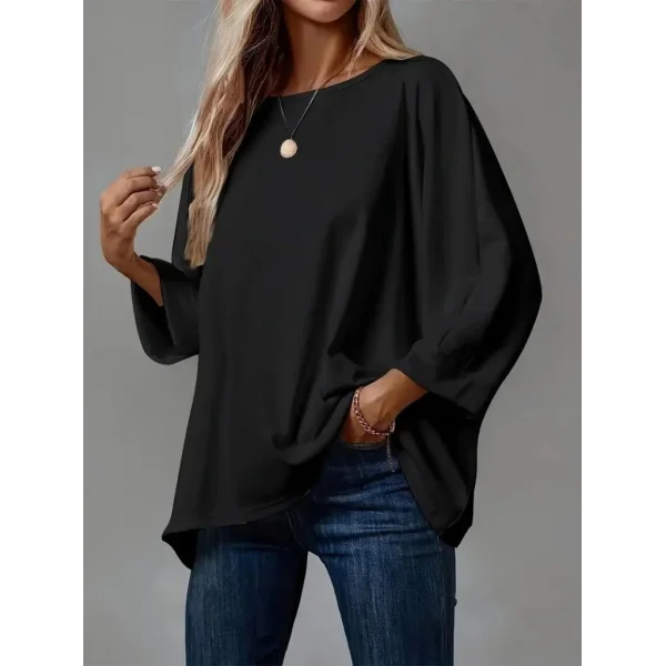 Kadın Truvakar Kollu Bisiklet Yaka Viskon Bluz