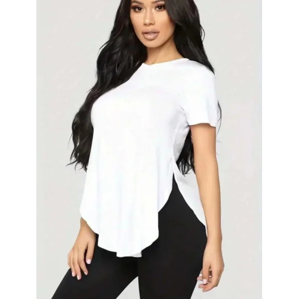 Kadın Türlü Viskon Kumaş Yırtmaç Detaylı Bluz