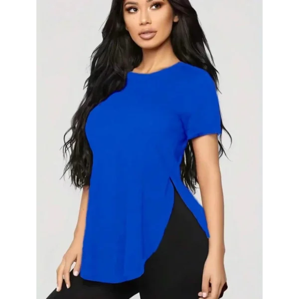 Kadın Türlü Viskon Kumaş Yırtmaç Detaylı Bluz