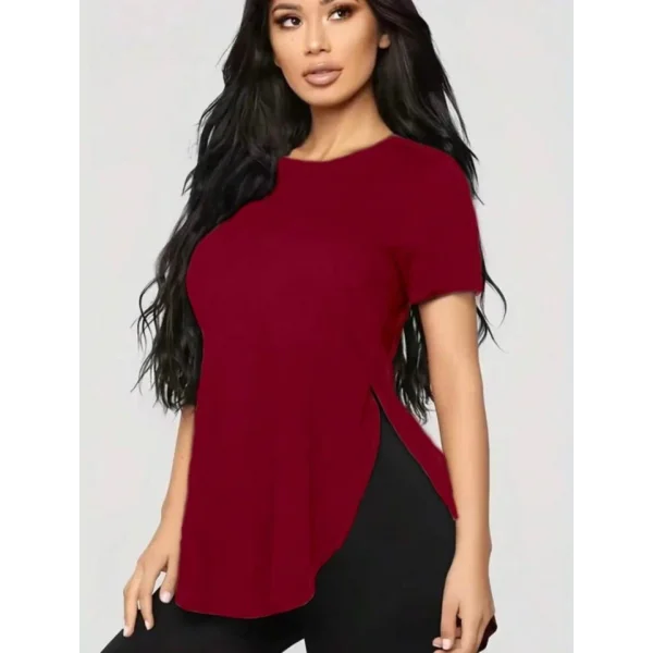 Kadın Türlü Viskon Kumaş Yırtmaç Detaylı Bluz