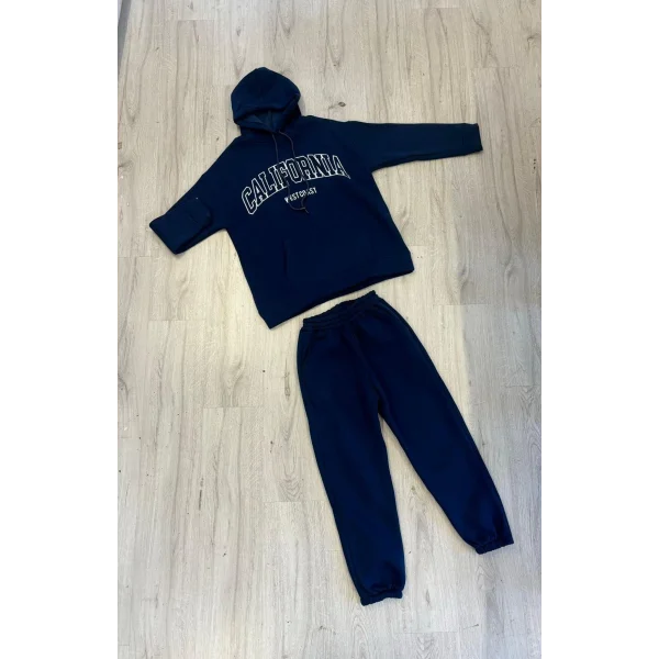 Kadın üç Iplik Kumaş California Kapşonlu Ikili Takım