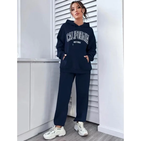 Kadın üç Iplik Kumaş California Kapşonlu Ikili Takım