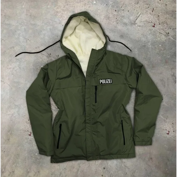 Kadın Uzun K  Kapüşonlu  İçi Kürklü Mont - Haki