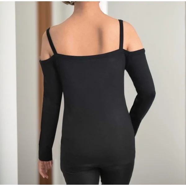 Kadın Uzun Kollu Askılı Viskon Bluz