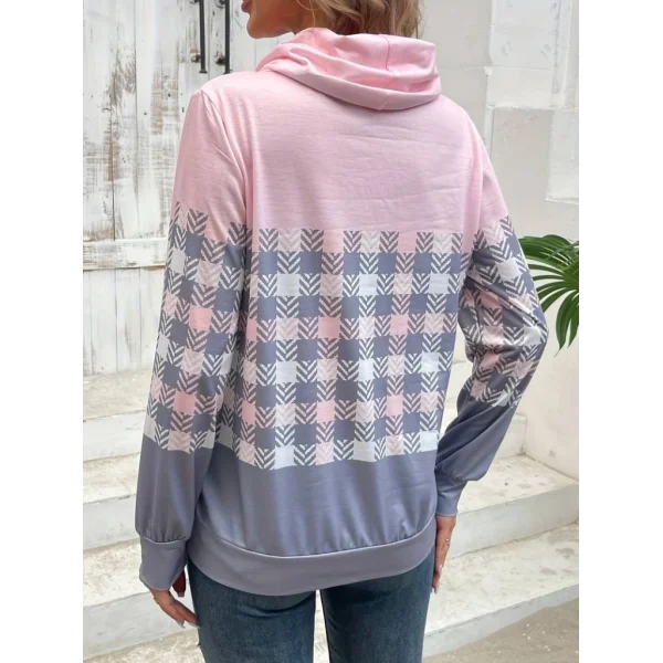 Kadın Uzun Kollu Balıkçı Yaka Bağcıklı Desenli şardonlu Dalgıç Bluz