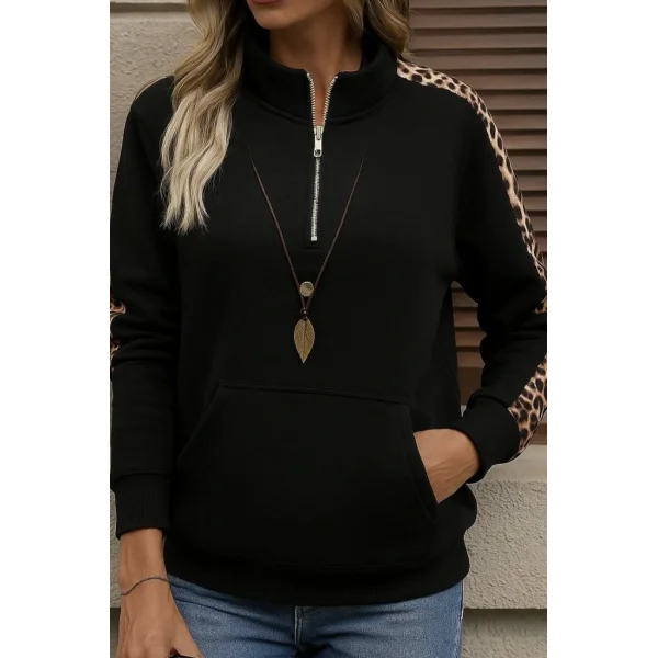 Kadın Uzun Kollu Balıkçı Yaka önden Fermuarlı Polar Bluz