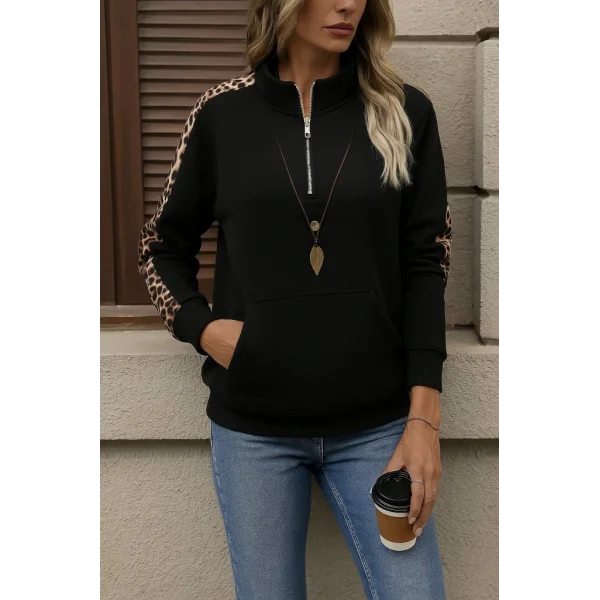 Kadın Uzun Kollu Balıkçı Yaka önden Fermuarlı Polar Bluz