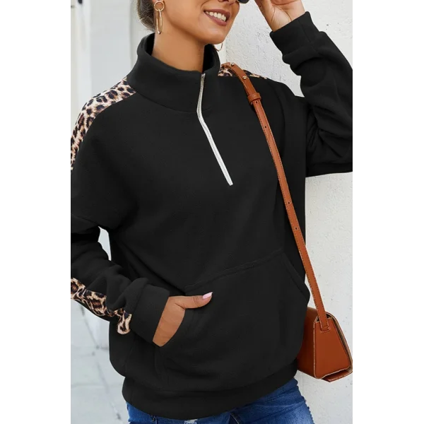 Kadın Uzun Kollu Balıkçı Yaka önden Fermuarlı Polar Bluz