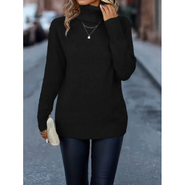 Kadın Uzun Kollu Balıkçı Yaka Triko Bluz