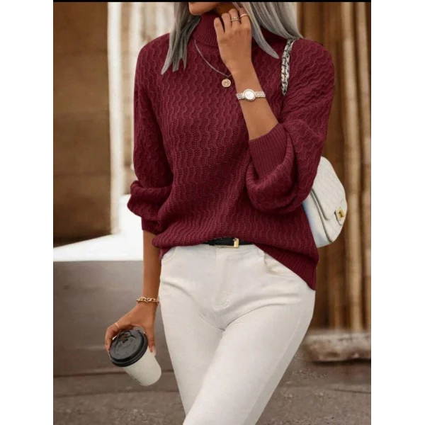 Kadın Uzun Kollu Balıkçı Yaka Triko Bluz