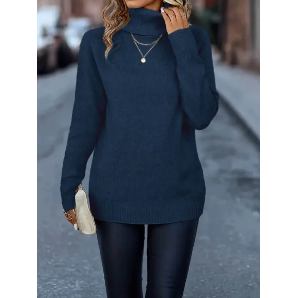 Kadın Uzun Kollu Balıkçı Yaka Triko Bluz