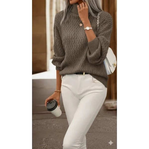 Kadın Uzun Kollu Balıkçı Yaka Triko Bluz