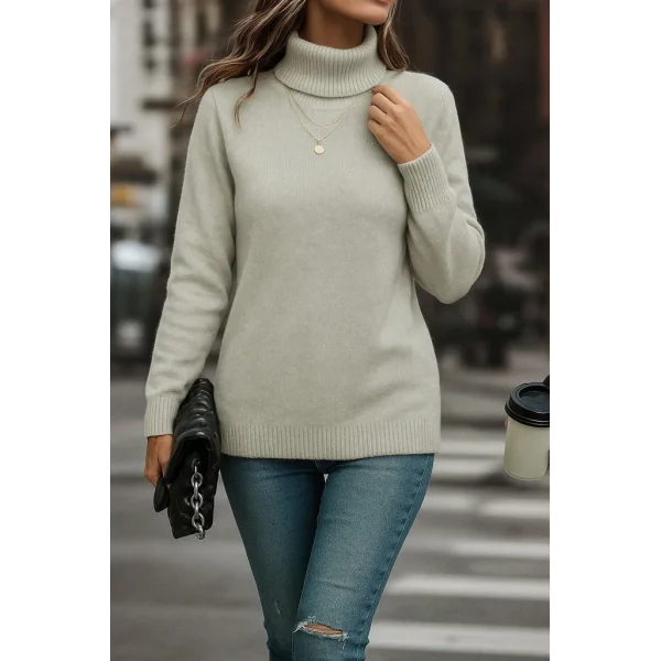 Kadın Uzun Kollu Balıkçı Yaka Triko Bluz