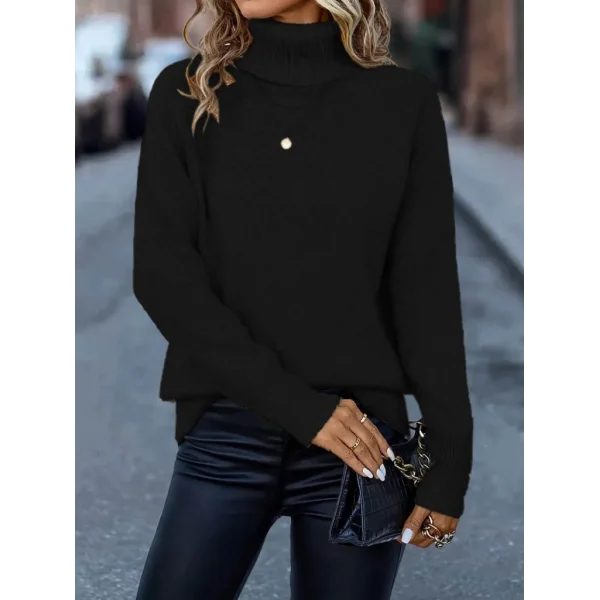 Kadın Uzun Kollu Balıkçı Yaka Triko Bluz