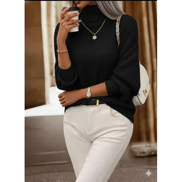 Kadın Uzun Kollu Balıkçı Yaka Triko Bluz