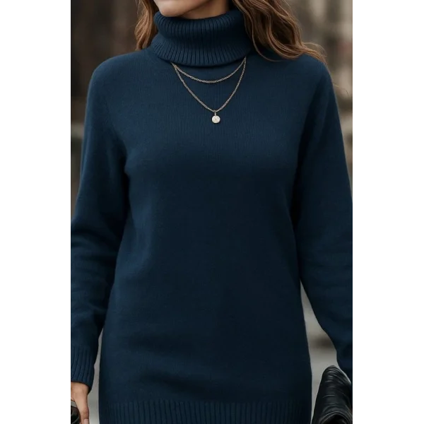 Kadın Uzun Kollu Balıkçı Yaka Triko Bluz