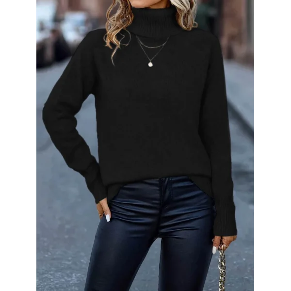 Kadın Uzun Kollu Balıkçı Yaka Triko Bluz