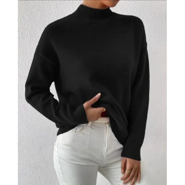 Kadın Uzun Kollu Balıkçı Yaka Triko Bluz