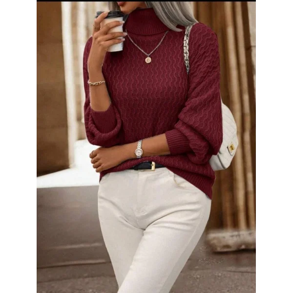 Kadın Uzun Kollu Balıkçı Yaka Triko Bluz