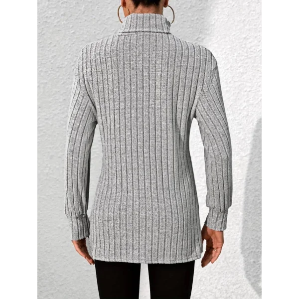 Kadın Uzun Kollu Balıkçı Yaka Yandan Yırtmaçlı şardonlu Kaşkorse Bluz