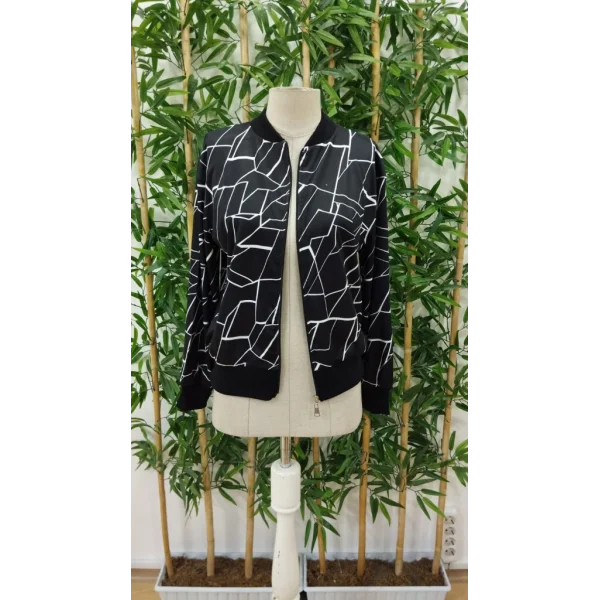 Kadın Uzun Kollu Baskılı Dalgıç Ceket