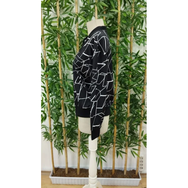 Kadın Uzun Kollu Baskılı Dalgıç Ceket