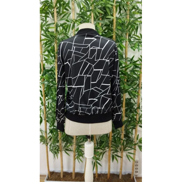 Kadın Uzun Kollu Baskılı Dalgıç Ceket