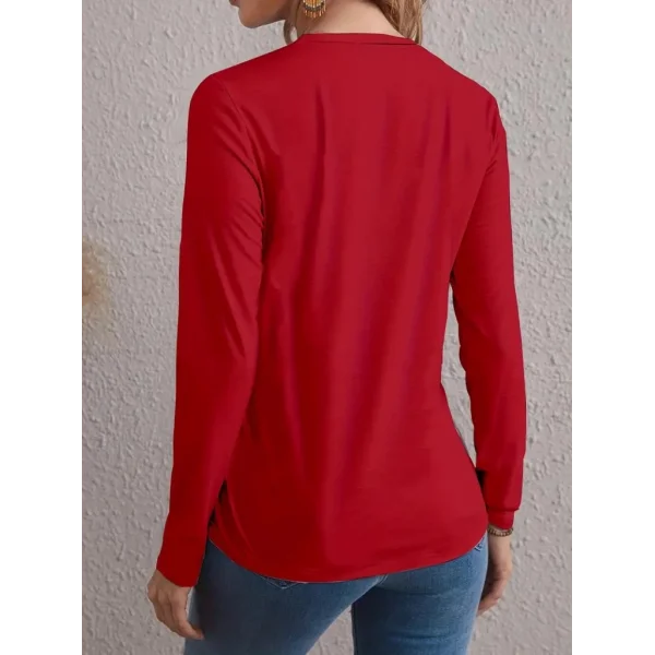 Kadın Uzun Kollu Bisiklet Yaka Ay Baskılı Viskon Bluz