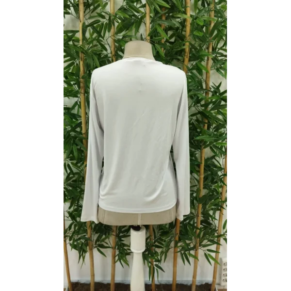 Kadın Uzun Kollu Bisiklet Yaka Ay Baskılı Viskon Bluz