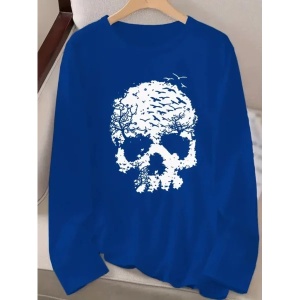 Kadın Uzun Kollu Bisiklet Yaka Ayçiçeği Desenli Viskon Bluz