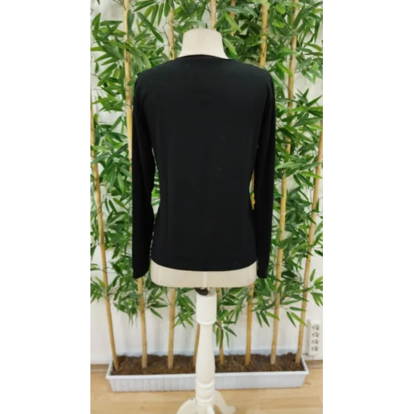 Kadın Uzun Kollu Bisiklet Yaka Ayçiçeği Desenli Viskon Bluz