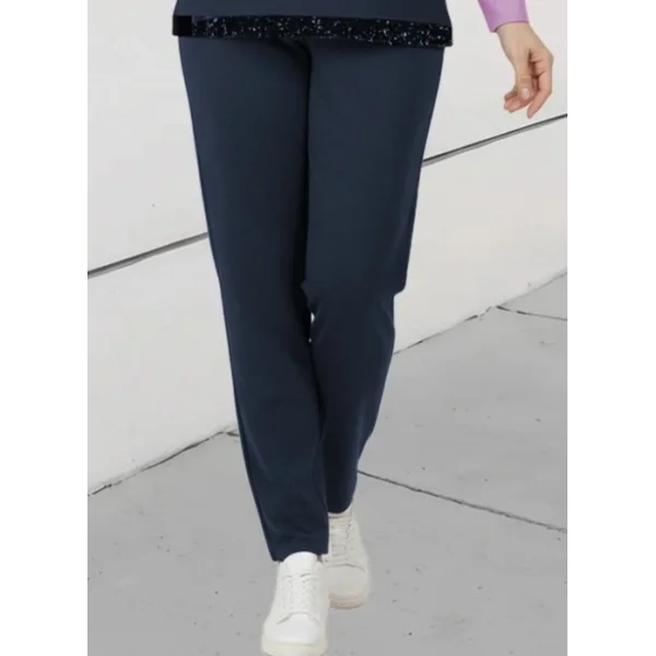 Kadın Uzun Kollu Bisiklet Yaka çizgili Desen Iki Iplik Bluz Ve Pantolon Ikili Takım