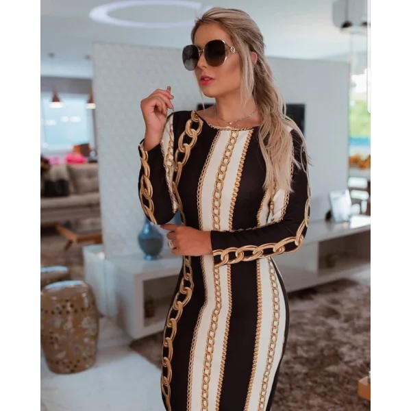 Kadın Uzun Kollu Bisiklet Yaka cuba idi Boy Elbise