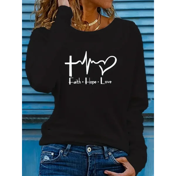 Kadın Uzun Kollu Bisiklet Yaka Desenli Viskon Bluz