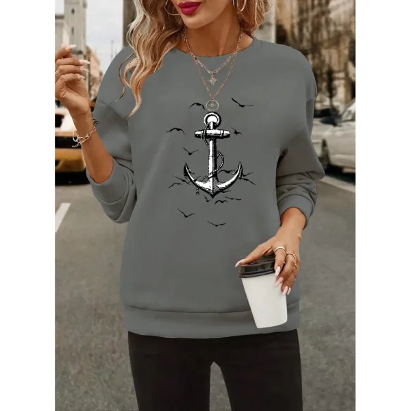 Kadın Uzun Kollu Bisiklet Yaka Desenli Viskon Iki Iplik Bluz