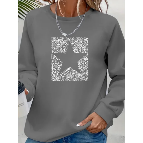 Kadın Uzun Kollu Bisiklet Yaka Desenli Viskon Iki Iplik Bluz