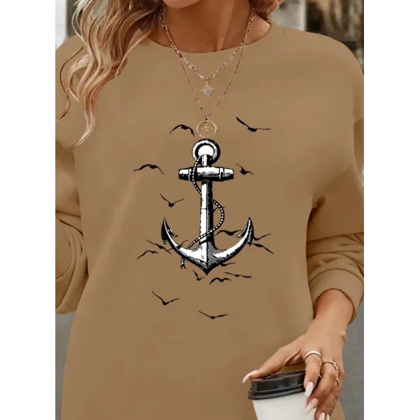 Kadın Uzun Kollu Bisiklet Yaka Desenli Viskon Iki Iplik Bluz