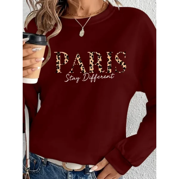 Kadın Uzun Kollu Bisiklet Yaka Desenli Viskon Iki Iplik Bluz